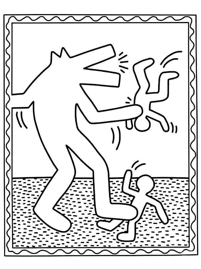 Ulv av Keith Haring fargelegging