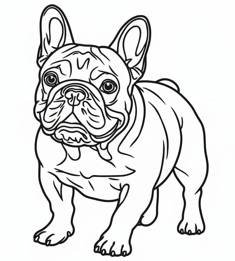 Utskrivbar fransk bulldog fargelegging