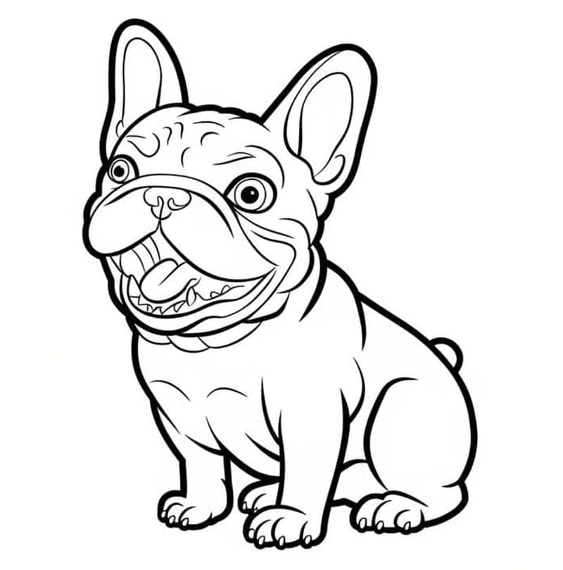 Veldig glad fransk bulldog fargelegging
