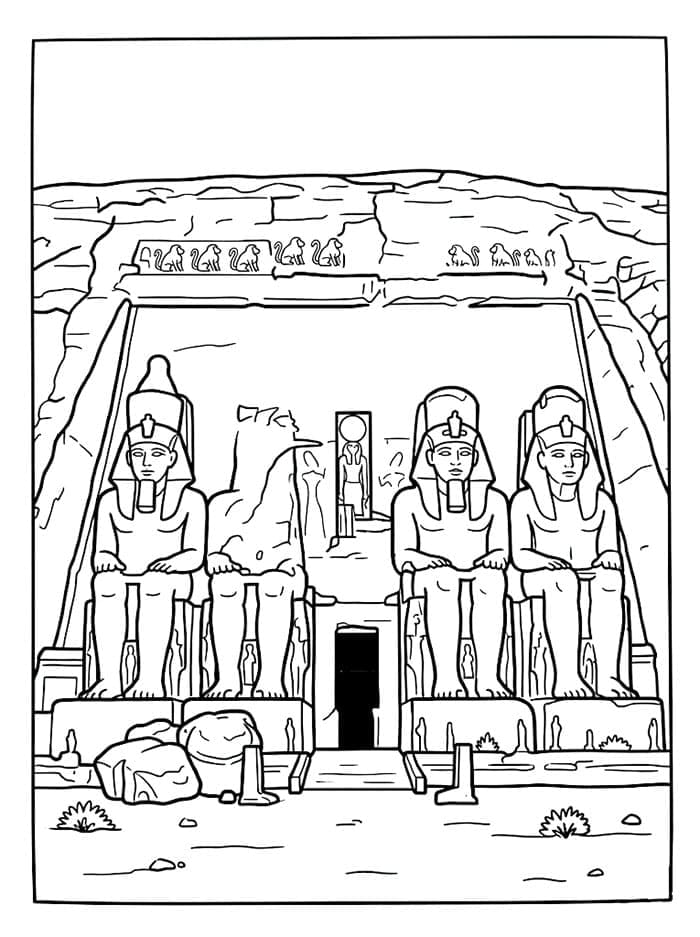 Abu Simbel-fronten fargelegging