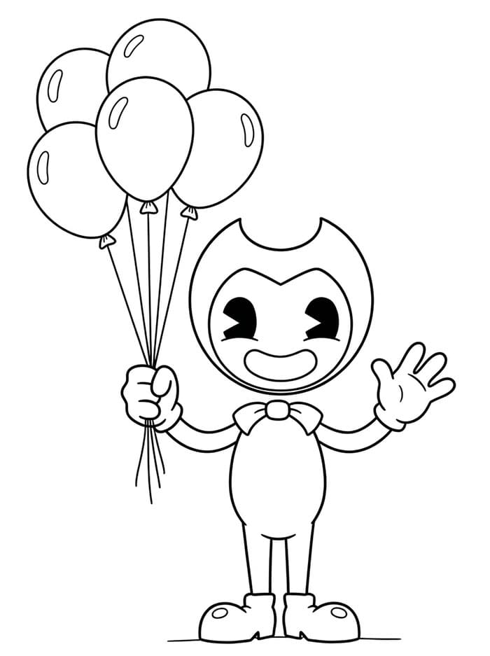 Bendy med ballonger fargelegging