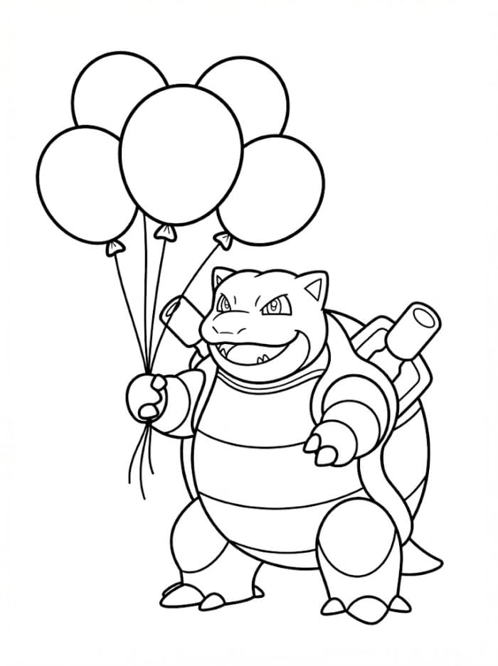 Blastoise holder ballonger fargelegging