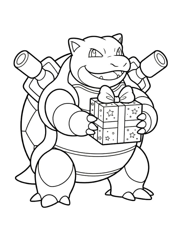 Blastoise holder en gave fargelegging