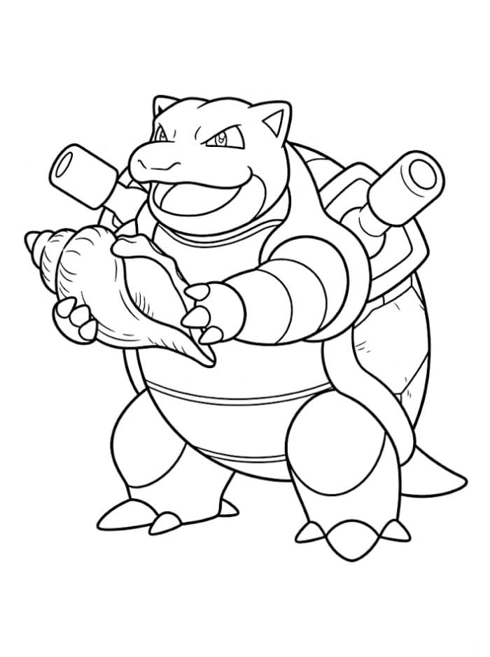 Blastoise holder et skjell fargelegging