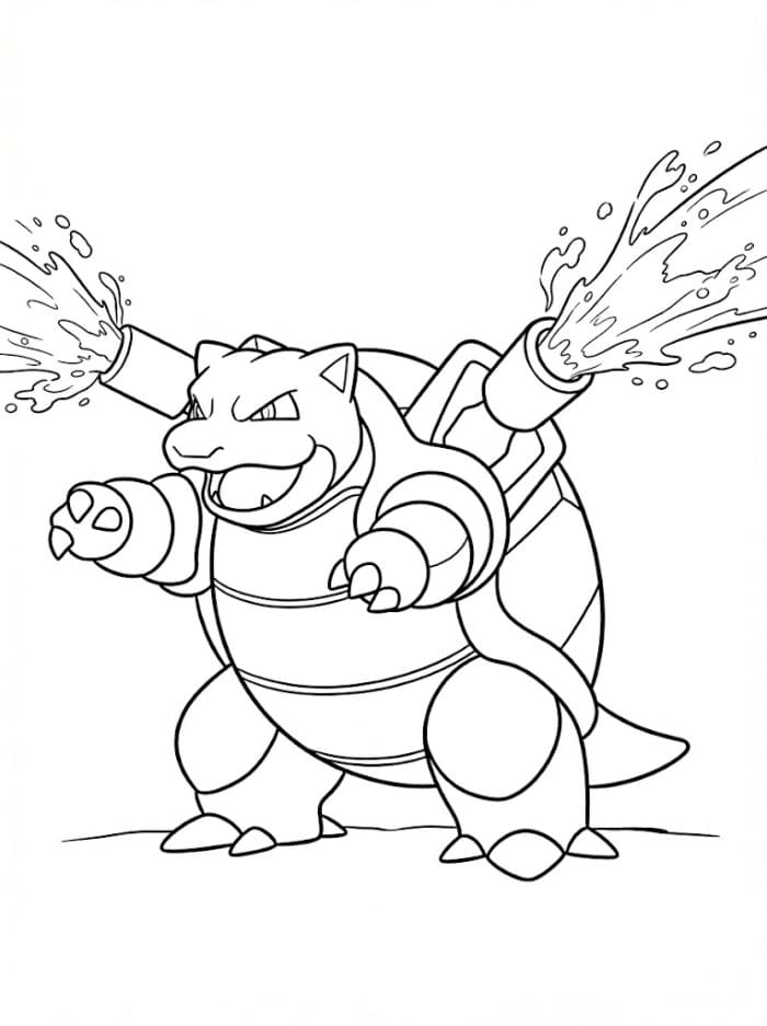 Blastoise i kamp fargelegging