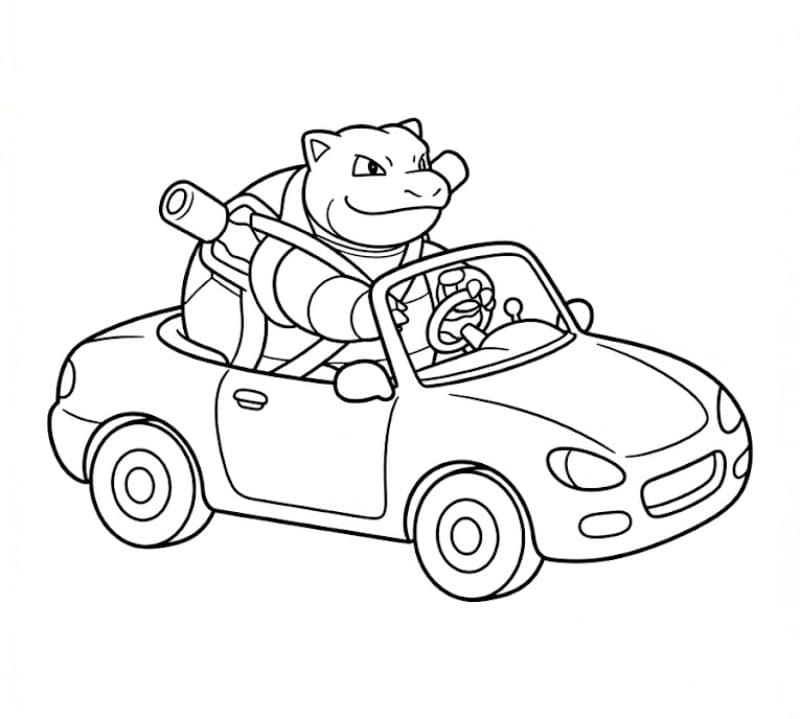 Blastoise kjører bil fargelegging