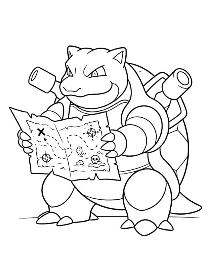Blastoise leser skattekart fargelegging