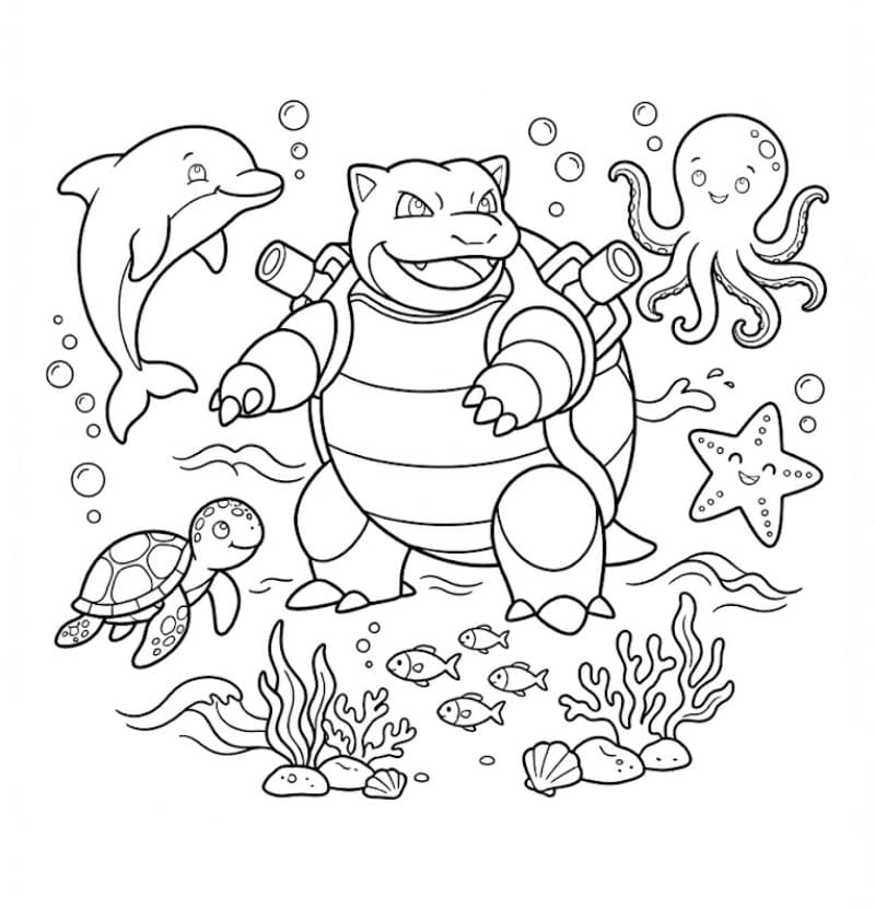 Blastoise med havdyr fargelegging