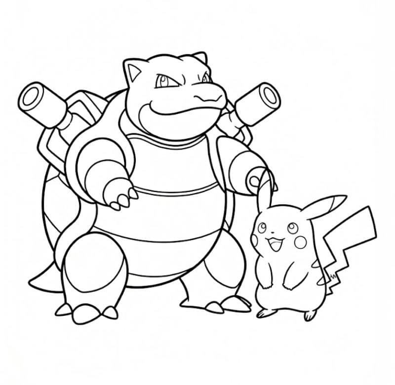 Blastoise med Pikachu fargelegging