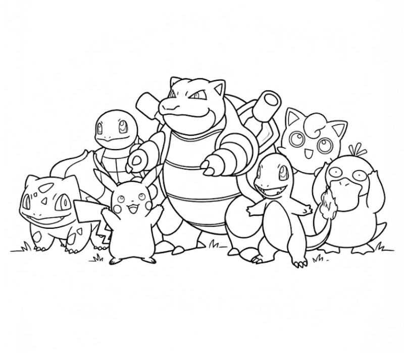 Blastoise med Pokémon fargelegging
