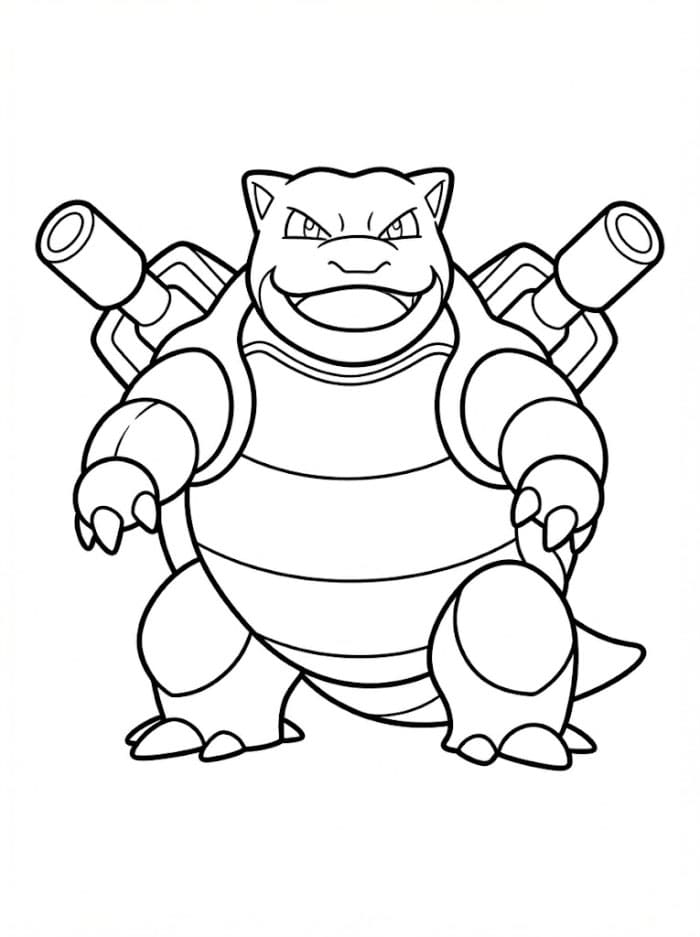 Blastoise sett forfra fargelegging