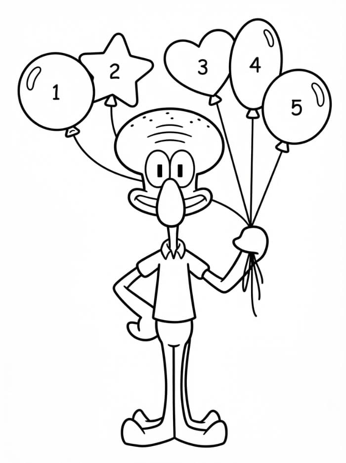 Bleke Fangarm med ballonger fargelegging