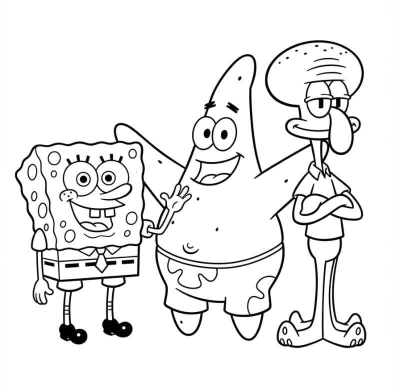 Bleke Fangarm med SvampeBob og Patrick fargelegging