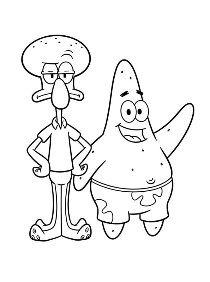 Bleke Fangarm og Patrick fargelegging