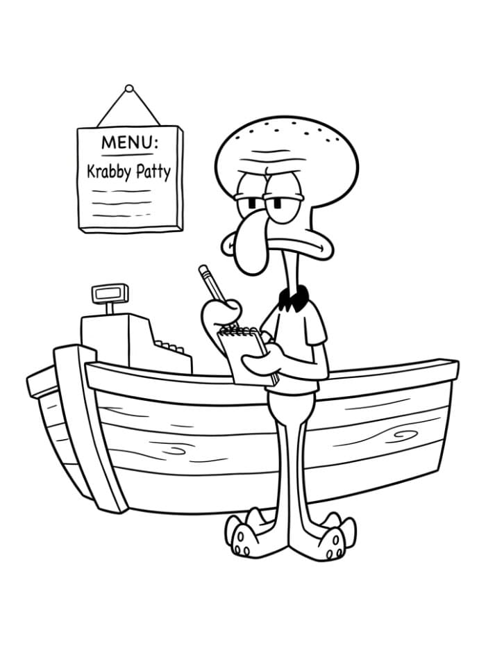 Bleke Fangarm på Krusty Krab fargelegging