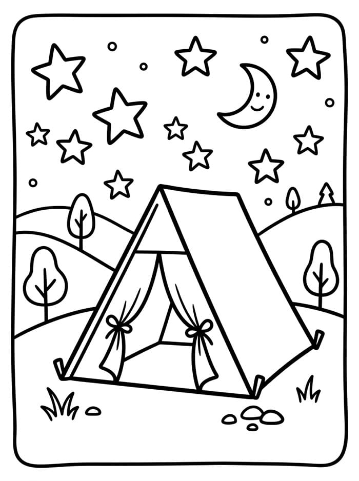 Camping under stjernene fargelegging