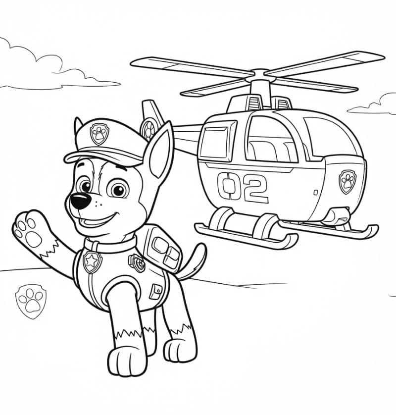 Chase med helikopter fargelegging