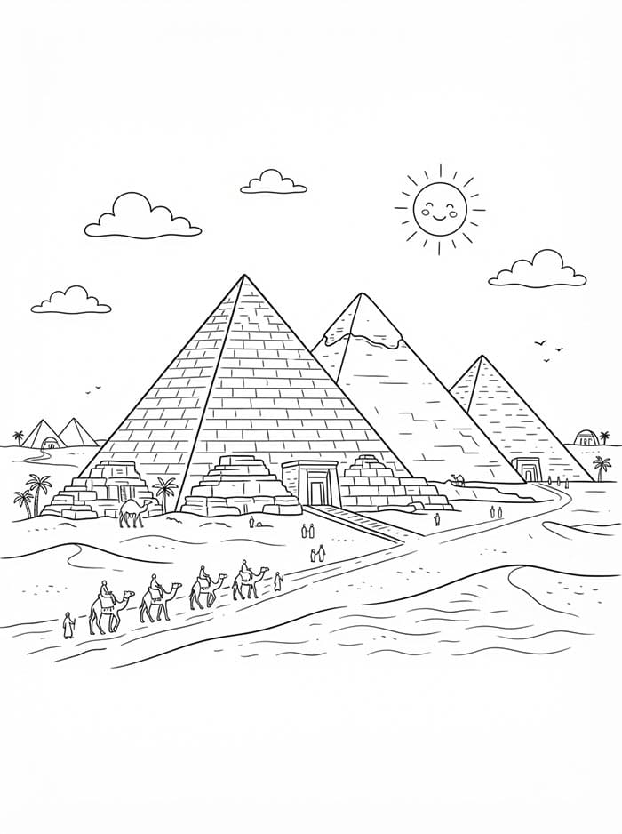 Egyptiske pyramider fargelegging