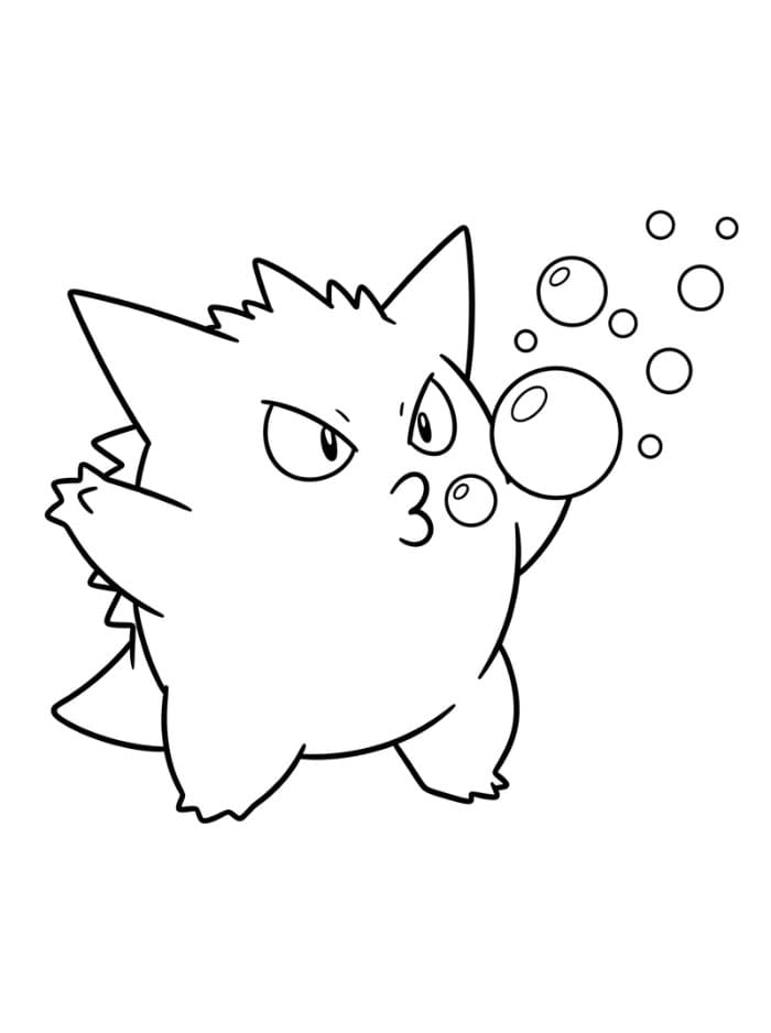 Gengar blåser bobler fargelegging