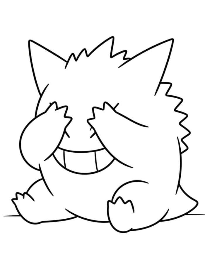 Gengar dekker ansiktet fargelegging