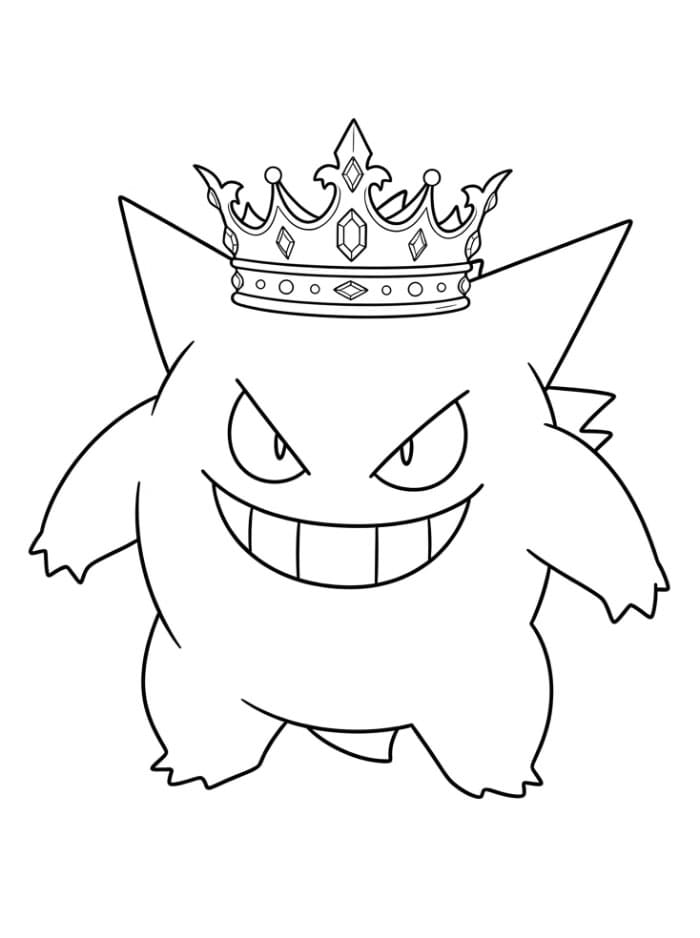 Gengar har på seg krone fargelegging