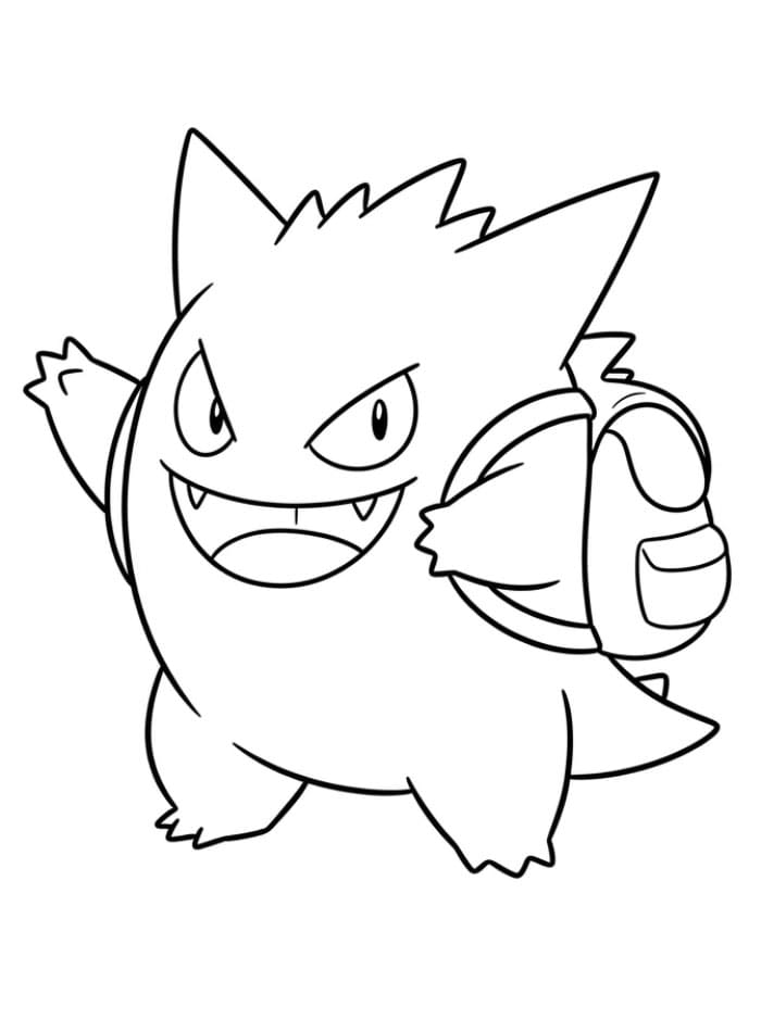 Gengar har på seg ryggsekk fargelegging