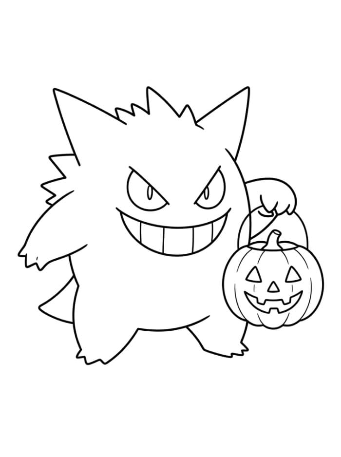 Gengar holder gresskarlykt fargelegging