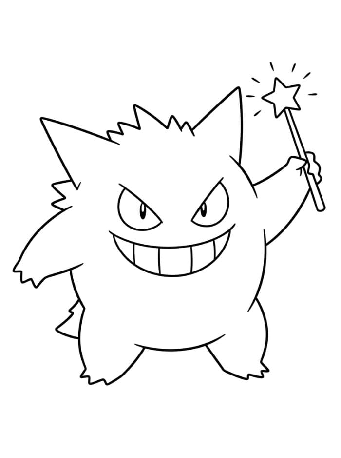 Gengar holder tryllestav fargelegging