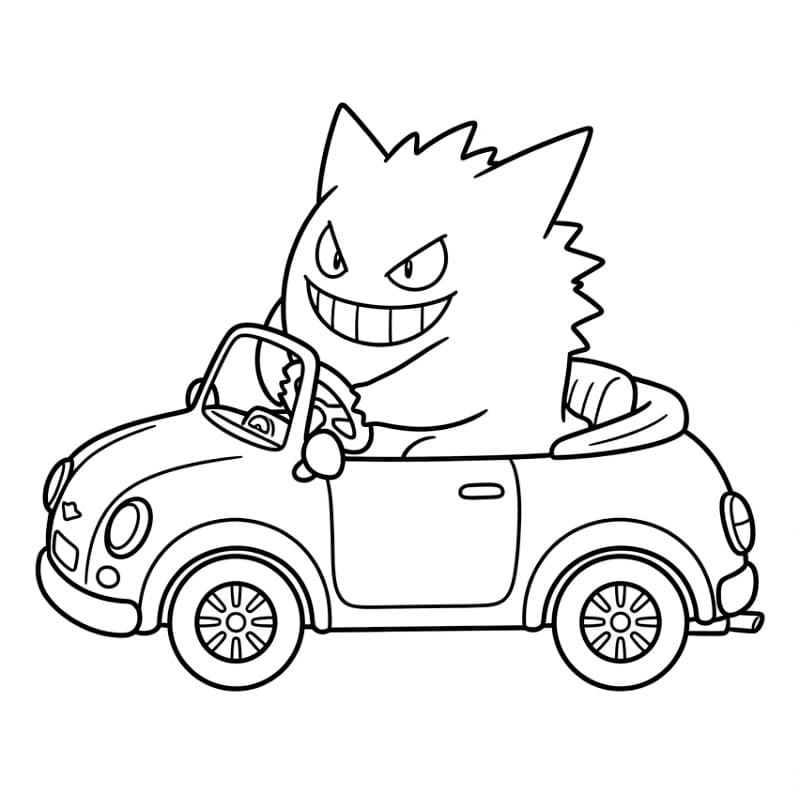 Gengar kjører bil fargelegging
