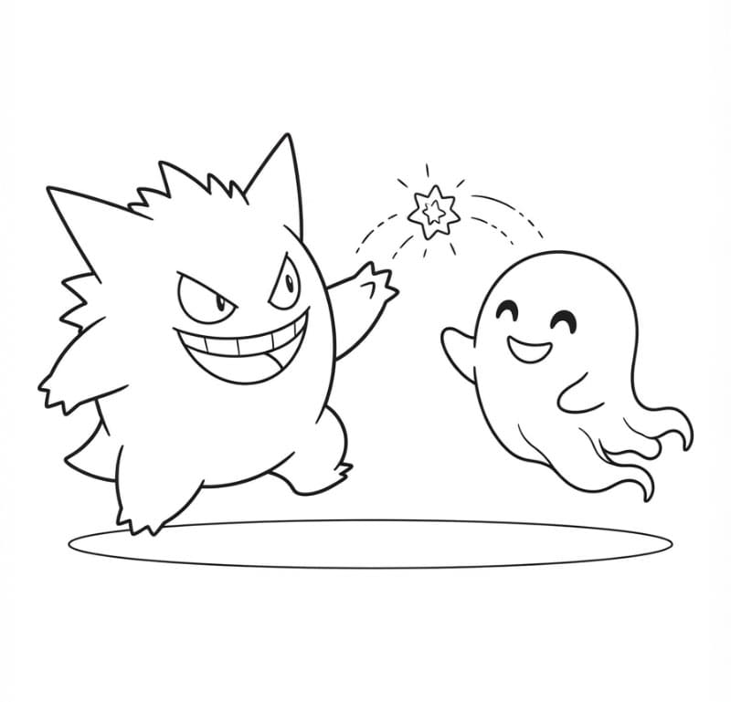 Gengar leker med spøkelse fargelegging