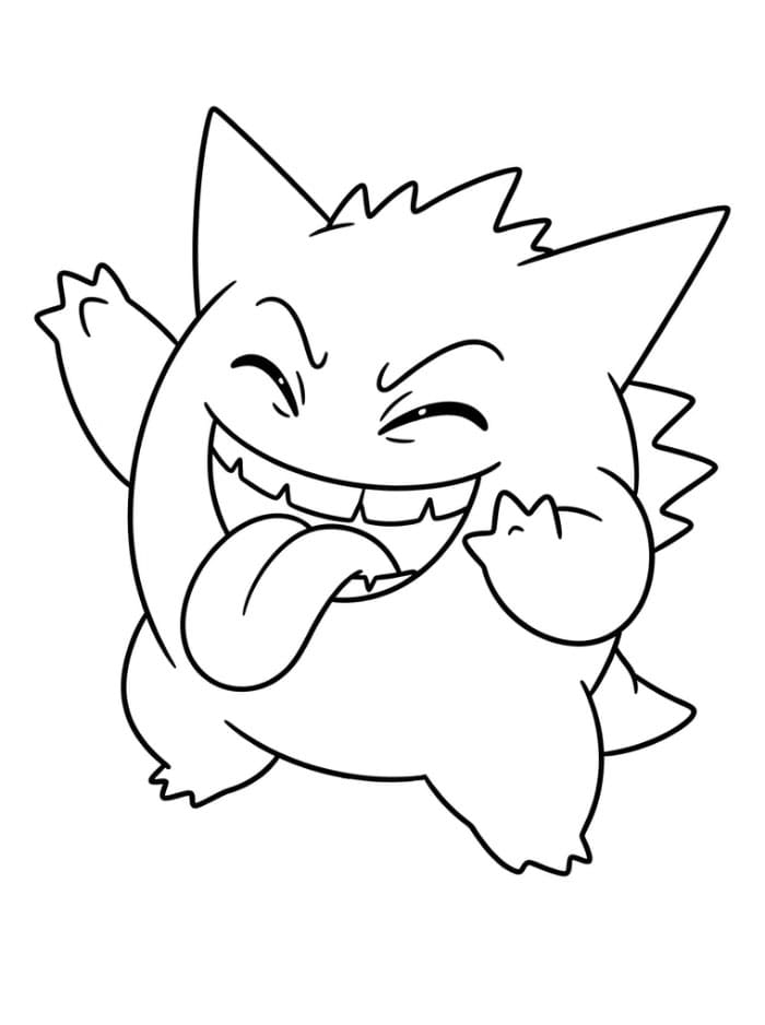 Gengar morsomt ansikt fargelegging