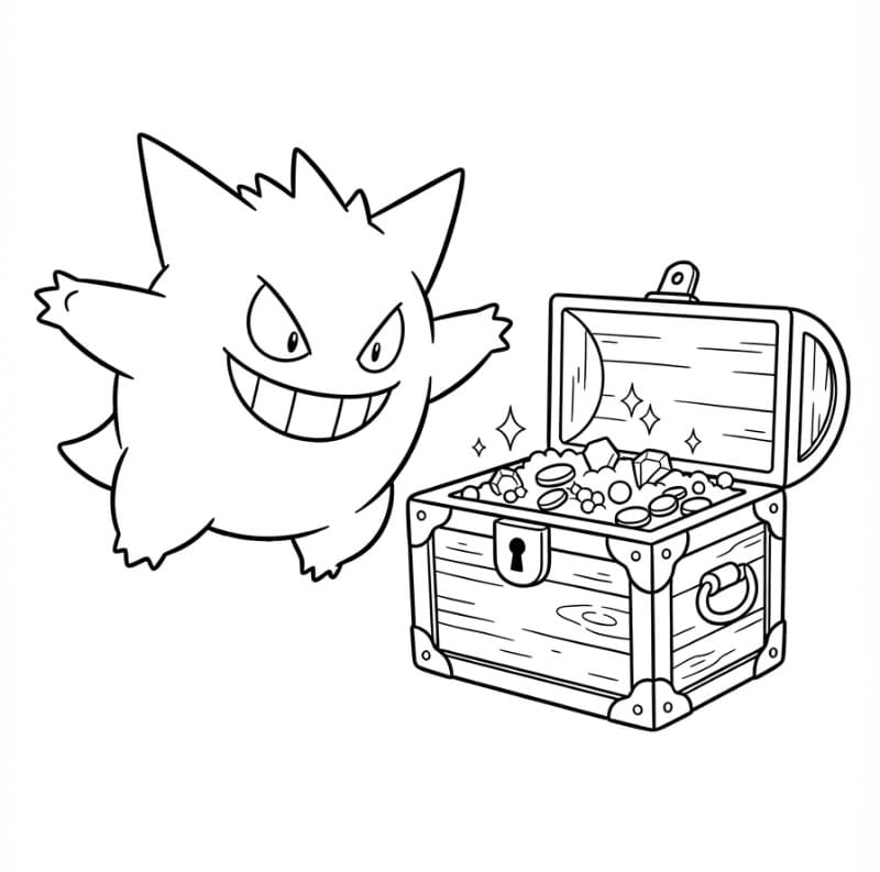 Gengar og skattekisten fargelegging