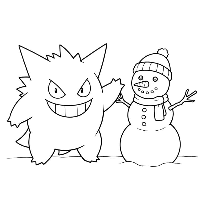 Gengar og snømannen fargelegging