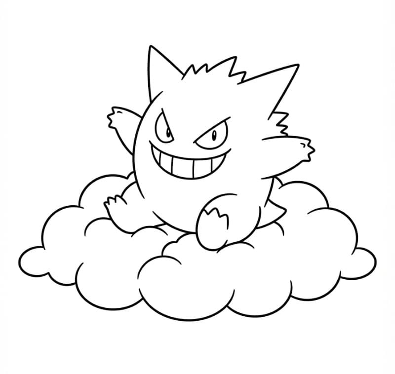 Gengar på skyer fargelegging