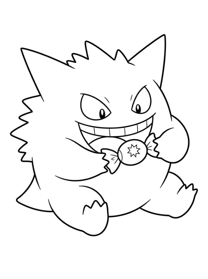 Gengar spiser godteri fargelegging