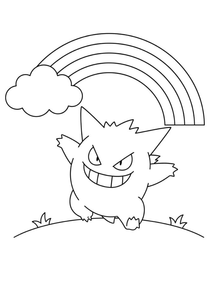 Gengar under regnbuen fargelegging