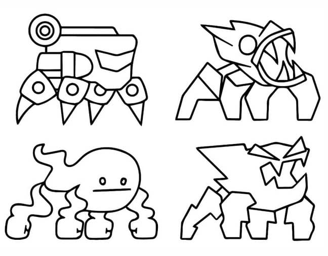Geometry Dash Minifigur fargelegging