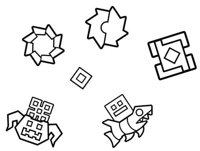Geometry Dash Nivåelementer fargelegging