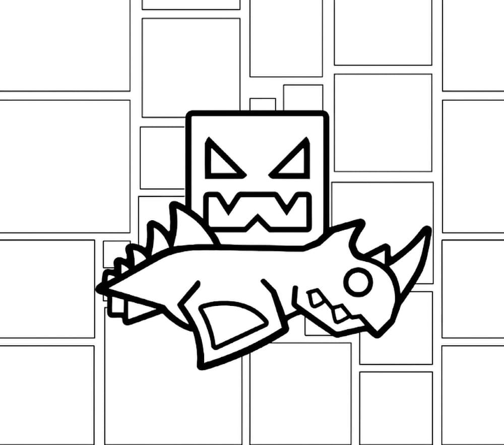 Geometry Dash Skjoldkube fargelegging
