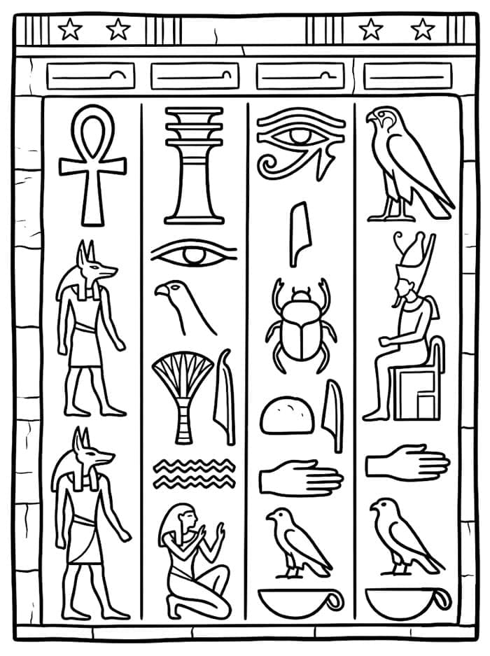 Hieroglyfisk vegg fargelegging