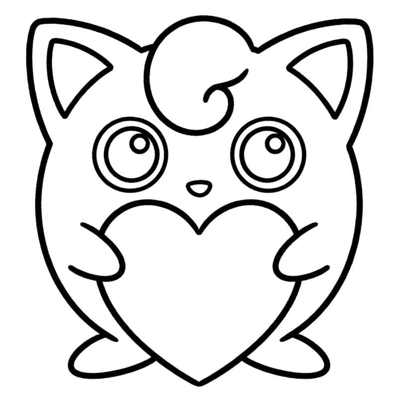 Jigglypuff holder et hjerte fargelegging