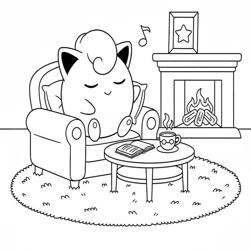 Jigglypuff hviler under treet fargelegging