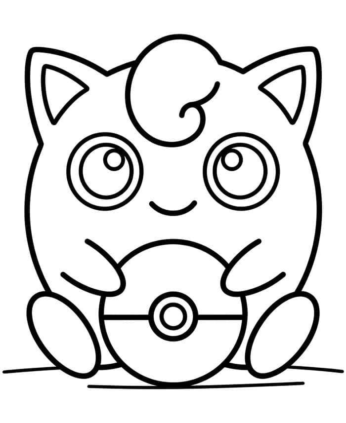 Jigglypuff med en Pokémon ball fargelegging