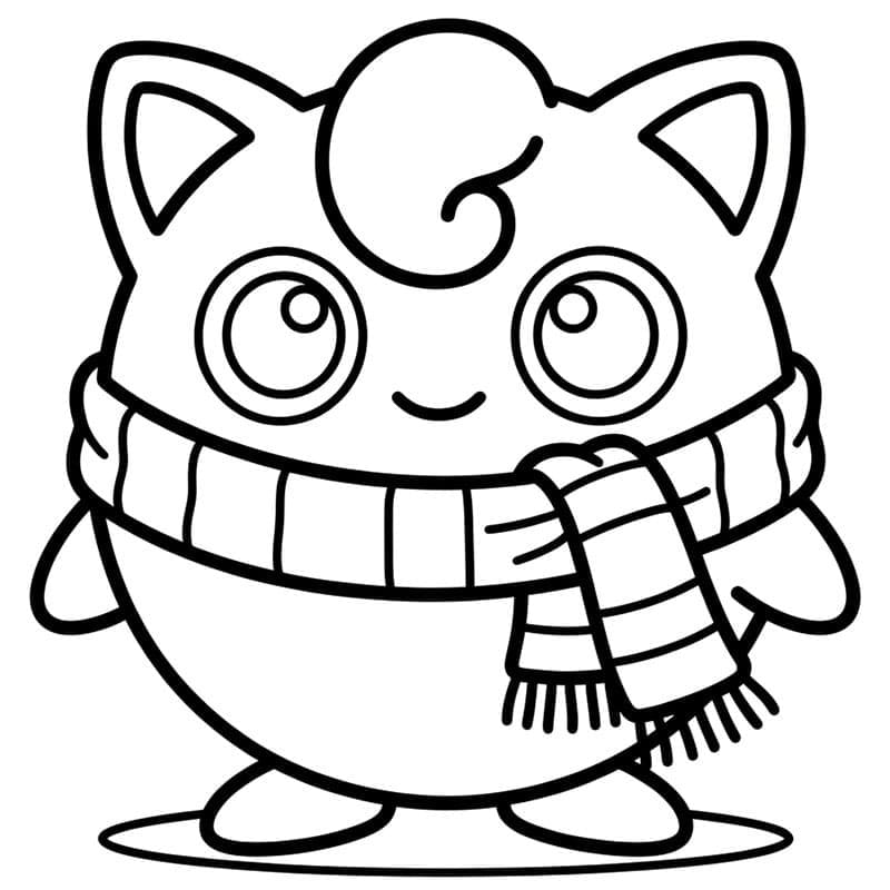 Jigglypuff med nisselue til jul fargelegging