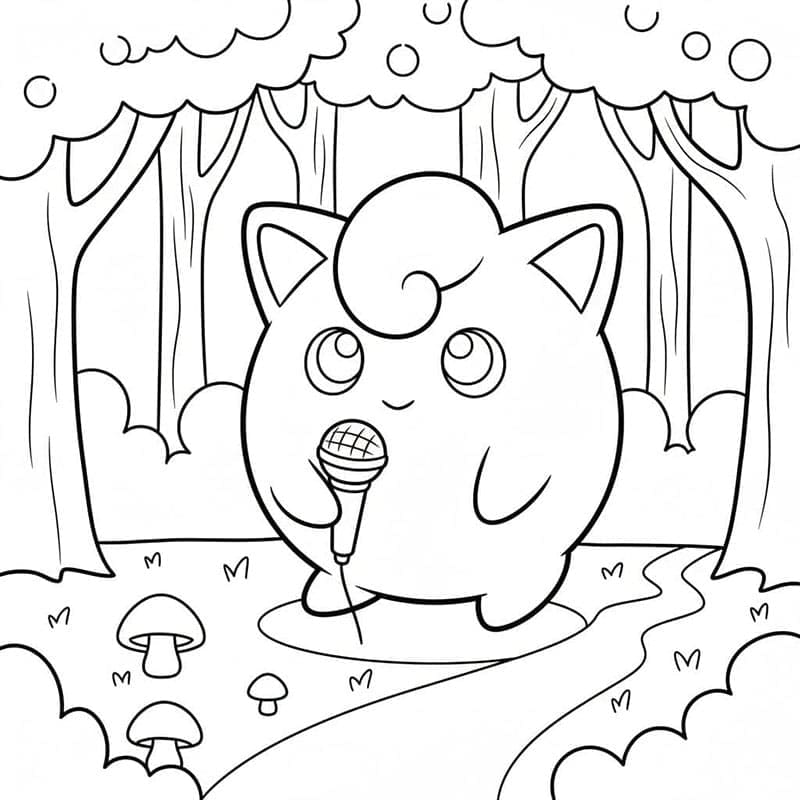 Jigglypuff med skjerf fargelegging