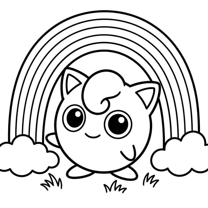 Jigglypuff og en regnbue fargelegging