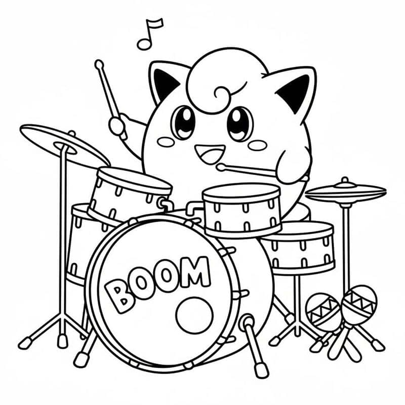 Jigglypuff på gresset fargelegging