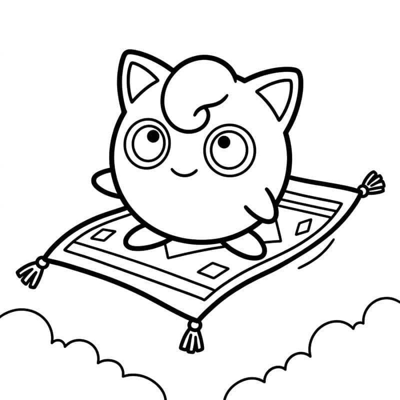 Jigglypuff på himmelen fargelegging