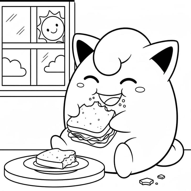 Jigglypuff ser på fargelegging