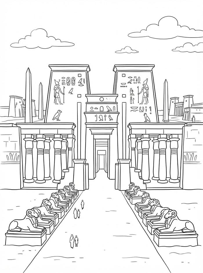 Karnak-tempelet fargelegging
